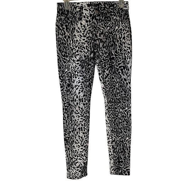 GIAMBATTISTA VALLI AND 7 FOR ALL MANKIND WHITE LEOPARD JEANS PANTS SZ 25 EUC - Picture 9 of 12